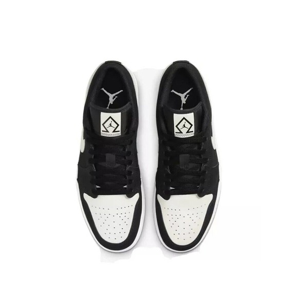 Nike Air Jordan 1 Low SE Diamond Shorts Black White Size 10.5 Mens DH6931-001 DS - Picture 4 of 11